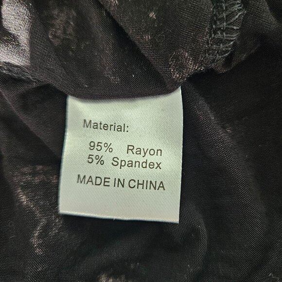 Black Floral Womens Midi Dress With Drawstring Waist Size Med Career Dinner - Picture 11 of 11